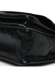 Crinkled Calfskin Matelasse Monogram Baby Niki Chain Satchel Black