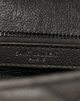 Sheepskin Matelasse Chevron Monogram Medium College Bag Asphalt