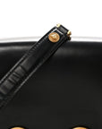 Calfskin Medallion Tribute Shoulder Bag Black