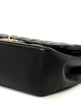 Lambskin Quilted Jumbo Double Flap Black