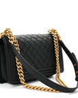 Caviar Quilted Medium Boy Flap Black