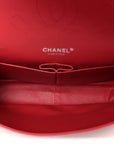 Caviar Quilted Jumbo Double Flap Dark Red