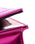 Metallic Patent Micro-Cannage D1ORama Wallet on Chain Pouch Pink