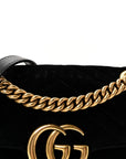Velvet Matelasse Mini GG Marmont Shoulder Bag Black