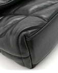 Lambskin Quilted Toy Loulou Puffer Monogram Chain Satchel Black