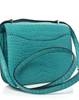 Matte Alligator Constance 18 Bleu Paon