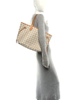 Damier Azur Neo Neverfull MM Rose Ballerine