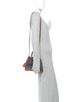 Denim Calfskin Reverse Monogram Malletage Alma BB Blue