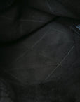 Shearling Nappa Triangle Quilted Patchwork System Tote Black