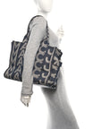Denim Jacquard Large The Monogram Tote Bag Denim Blue