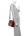 GG Supreme Monogram Flora Web Small Ophidia Tote Bag Red
