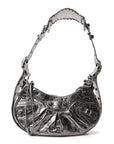 Metallic Agneau Arena Le Cagole Shoulder Bag XS Silver
