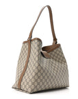GG Icon Monogram Padlock Shoulder Bag Beige Dark Brown