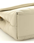 Calfskin Y Quilted Monogram Small Loulou Chain Satchel Blanc Vintage