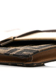 Fabric Jacquard Canvas Vitello Grace Pequin FF 1974 Baguette Belt Pouch Tobacco Moro Grezzo Sand