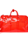 PVC Monogram Keepall Bandouliere 50 Grenadine Red