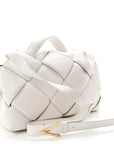 Nappa Intreccio Padded Top Handle Shoulder Bag White