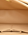 Caviar Quilted Medium Double Flap Beige