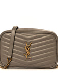 Calfskin Matelasse Monogram Mini Lou Camera Bag Greyish Brown