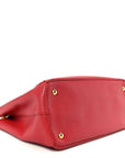 Saffiano Lux Large Double Zip Tote Fuoco