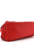 Nappa Intrecciato Ruffle Tote Red