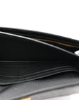 Shiny Alligator Kelly Pocket Long Wallet Black