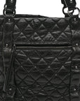 Distressed Lambskin Vintage Ligne Lady Braid Tote Black