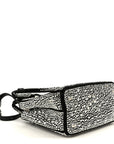 Satin Crystal Mini Galleria Double Zip Tote Metal