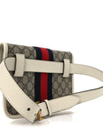 GG Supreme Monogram Web Small Ophidia Belt Bag 85 34 Beige Ebony White