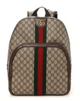 GG Supreme Monogram Medium Ophidia Day Backpack Brown