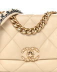 Lambskin Quilted Medium CHNL 19 Flap Light Beige