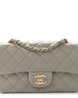 Lambskin Quilted Mini Rectangular Flap Grey