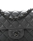 Pearly Lambskin Quilted Mini Rectangular Flap So Black