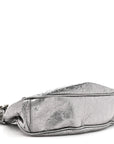 Metallic Agneau Arena Le Cagole Chain Shoulder Bag XS Silver