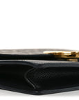 Vitello Cruise F is FNDI Bi-Color FF 1974 Embossed Medium Envelope Wallet On Chain Black Maya