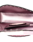 Metallic Cuoio Roma Sellerissima Nappa Sintetica Tape Stitch Mini Baguette Rosa Placca Argento