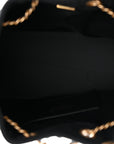 Washed Denim Quilted Small CHNL 25 Handbag Black