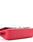Caviar Quilted Medium Double Flap Dark Pink