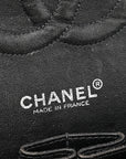 Patent Quilted Medium Double Flap Black