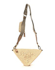 Yarn Raffia Effect Crochet Triangle Shoulder Bag Naturale