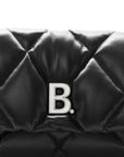 Nappa Calfskin Quilted Touch B Puffy Clutch Black
