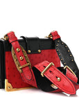 City Calfskin Ostrich Cahier Bag Fuoco Black