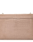 Calfskin Crocodile Embossed Medium Monogram Sunset Rose Antic