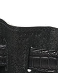 Matte Alligator Kelly Retourne 28 Black