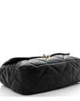 Goatskin Quilted Maxi CHNL 19 Flap Black