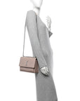 Calfskin Crocodile Embossed Medium Monogram Sunset Rose Antic