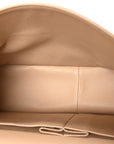 Caviar Quilted Jumbo Double Flap Beige
