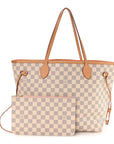 Damier Azur Neo Neverfull MM Rose Ballerine