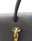 Grained Calfskin Mini Belt Bag Grey