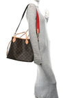 Monogram Inside Out Neverfull Bandouliere MM Rouge Sari